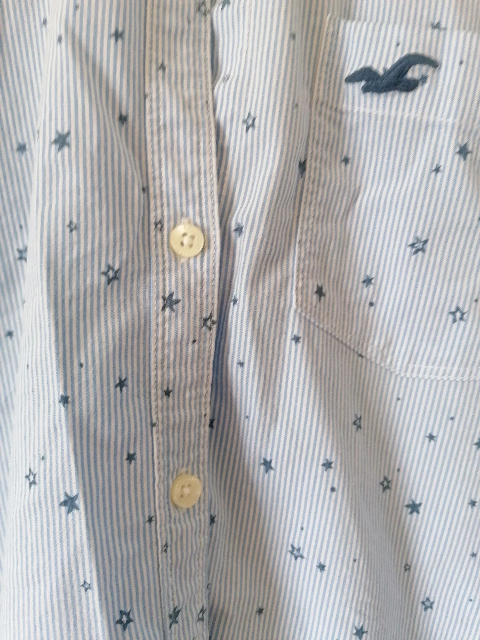 Camisa de manga longa, listrada em azul e branco, Hollister, 38 – photo 3